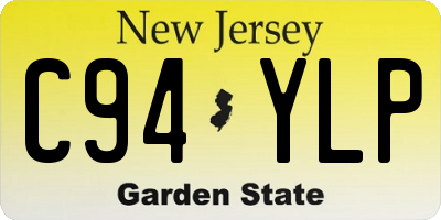 NJ license plate C94YLP