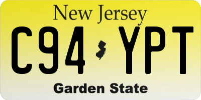 NJ license plate C94YPT