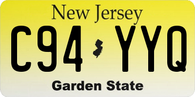 NJ license plate C94YYQ