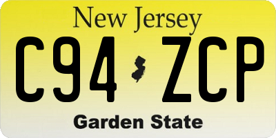 NJ license plate C94ZCP