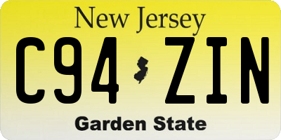 NJ license plate C94ZIN