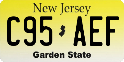 NJ license plate C95AEF