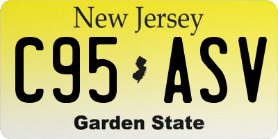 NJ license plate C95ASV