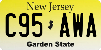 NJ license plate C95AWA