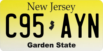 NJ license plate C95AYN