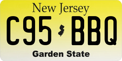 NJ license plate C95BBQ