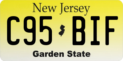 NJ license plate C95BIF