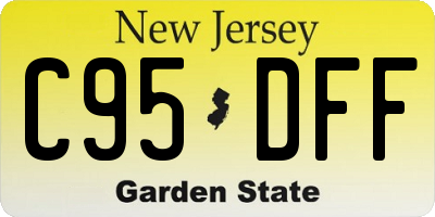 NJ license plate C95DFF
