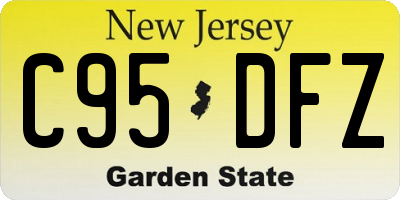 NJ license plate C95DFZ