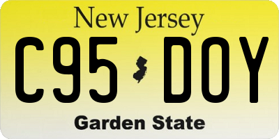 NJ license plate C95DOY