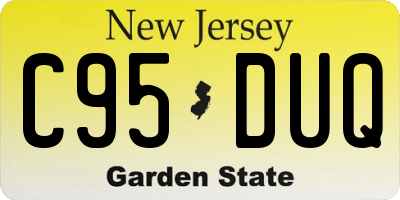 NJ license plate C95DUQ