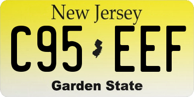 NJ license plate C95EEF