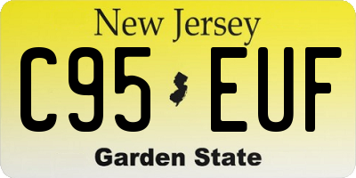 NJ license plate C95EUF