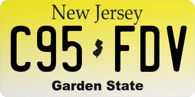 NJ license plate C95FDV