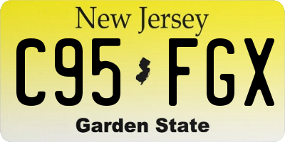 NJ license plate C95FGX