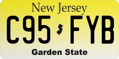 NJ license plate C95FYB