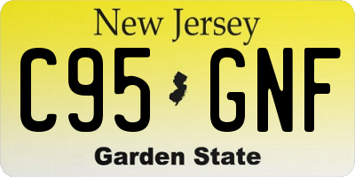 NJ license plate C95GNF
