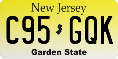 NJ license plate C95GQK
