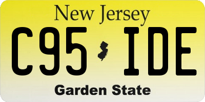 NJ license plate C95IDE