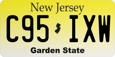 NJ license plate C95IXW
