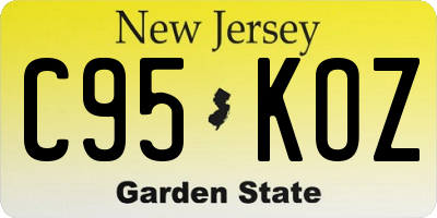 NJ license plate C95KOZ