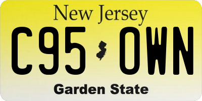 NJ license plate C95OWN
