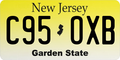 NJ license plate C95OXB