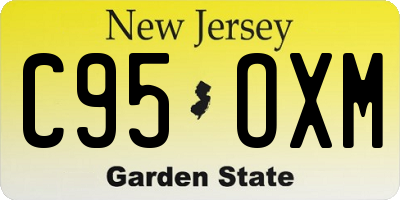NJ license plate C95OXM