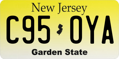 NJ license plate C95OYA