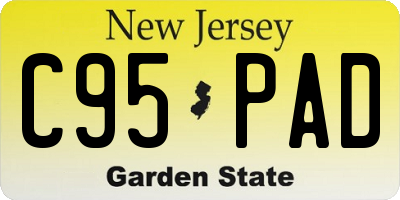 NJ license plate C95PAD
