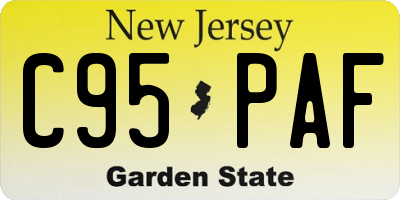 NJ license plate C95PAF