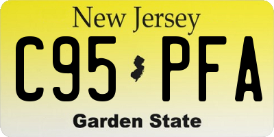 NJ license plate C95PFA