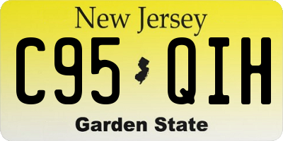 NJ license plate C95QIH