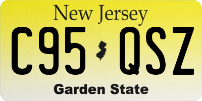 NJ license plate C95QSZ