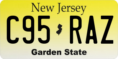 NJ license plate C95RAZ
