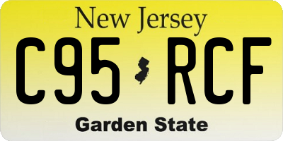 NJ license plate C95RCF