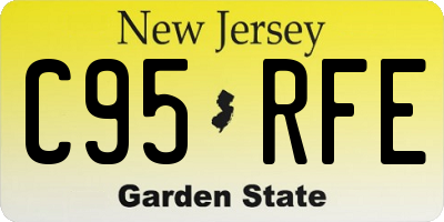 NJ license plate C95RFE