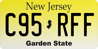 NJ license plate C95RFF