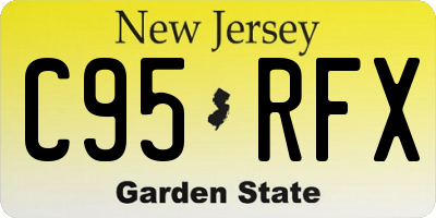 NJ license plate C95RFX