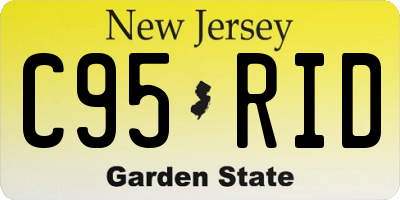 NJ license plate C95RID