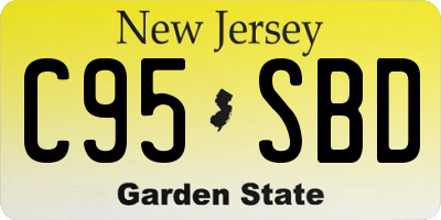 NJ license plate C95SBD