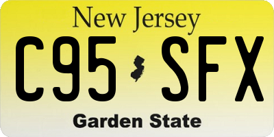 NJ license plate C95SFX