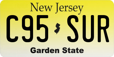 NJ license plate C95SUR