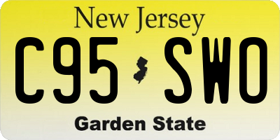 NJ license plate C95SWO