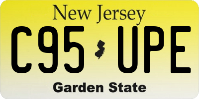 NJ license plate C95UPE