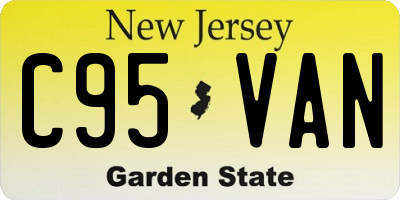 NJ license plate C95VAN