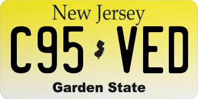 NJ license plate C95VED
