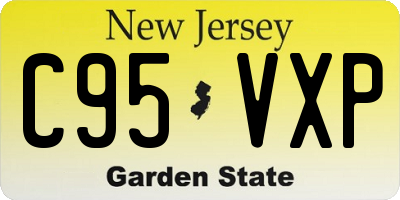 NJ license plate C95VXP