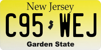 NJ license plate C95WEJ