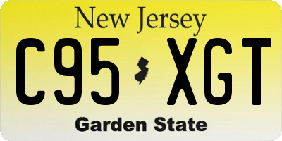 NJ license plate C95XGT